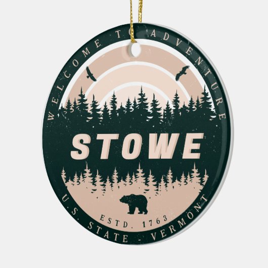 Stowe Vermont  Pine Tree Natuur Keramisch Ornament (Links)