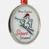 Stowe Vermont santa hat skier ornament (Rechts)