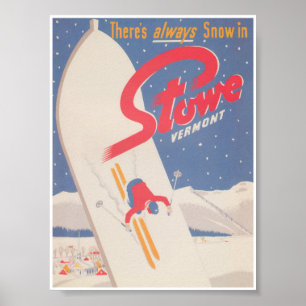 Stowe Vermont  Ski Poster