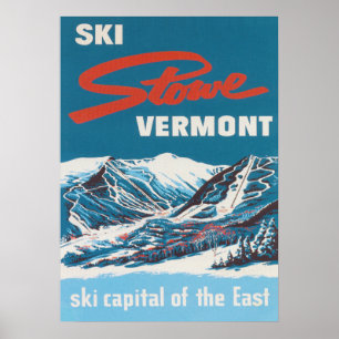 Stowe Vermont  Ski Poster