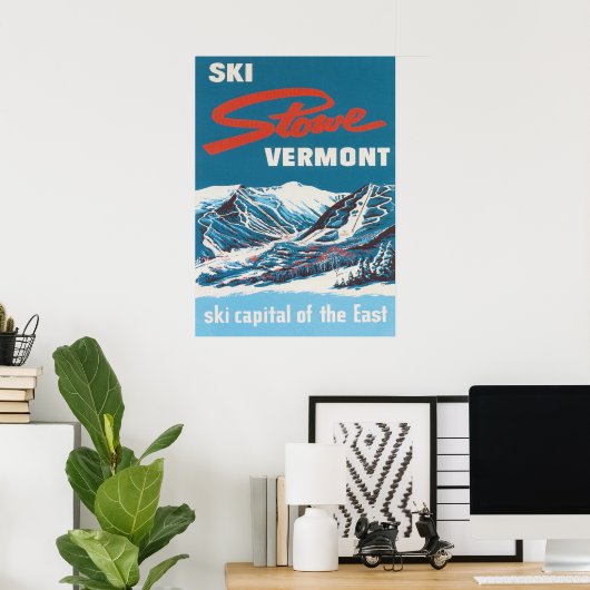 Stowe Vermont Ski Poster (Thuiskantoor)