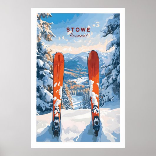 Stowe Vermont Ski Print 1 (Voorkant)