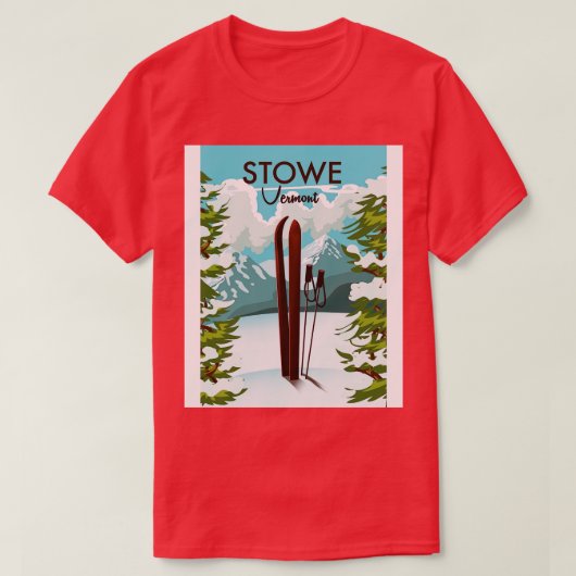 Stowe Vermont Ski print art T-shirt (Design voorkant)