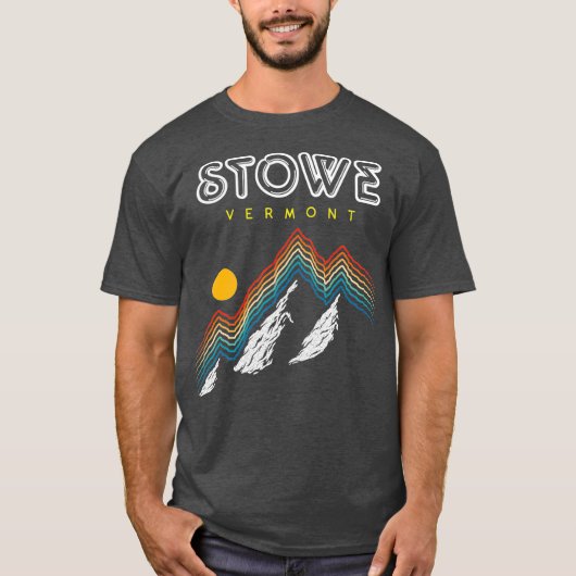 Stowe Vermont   Ski Resort 1980s Retro T-shirt (Voorkant)