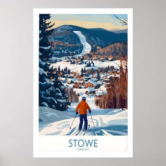 Stowe Vermont Ski Village Kunst 1 Poster (Voorkant)