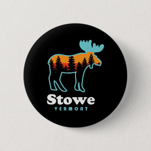 Stowe Vermont Skien Bergen Stowe Vt Eland Ronde Button 5,7 Cm