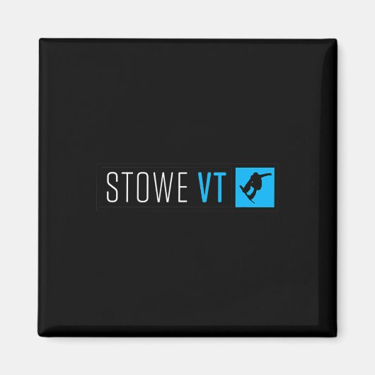 Stowe Vermont Snowboard Box Type Magneet (Voorkant)
