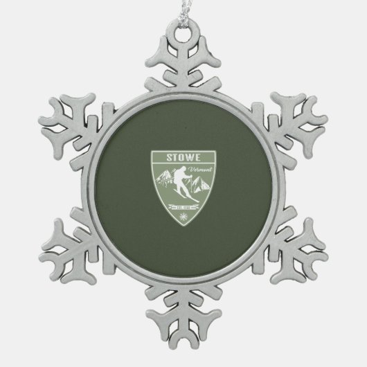 Stowe Vermont Tin Sneeuwvlok Ornament (Voorkant)