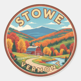 Stowe Vermont Travel Ronde Sticker