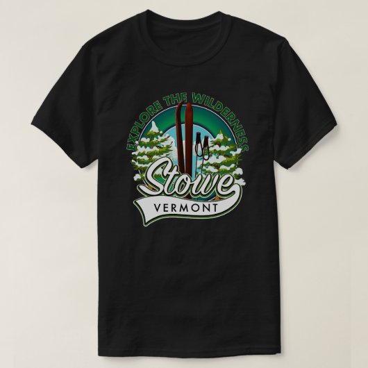 Stowe Vermont verken de Wilderness ski T-shirt (Design voorkant)