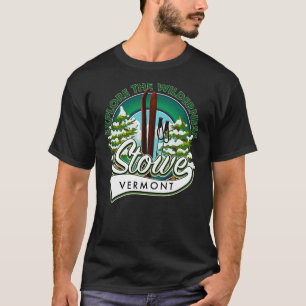 Stowe Vermont verken de Wilderness ski T-shirt