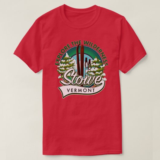 Stowe Vermont verkennen de Wilderness ski T-shirt (Design voorkant)