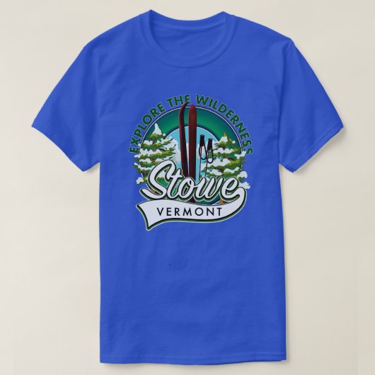Stowe Vermont verkennen de Wilderness ski T-shirt (Design voorkant)
