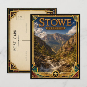Stowe Vermont Vintage Art Deco Gouden Tijdperk Briefkaart