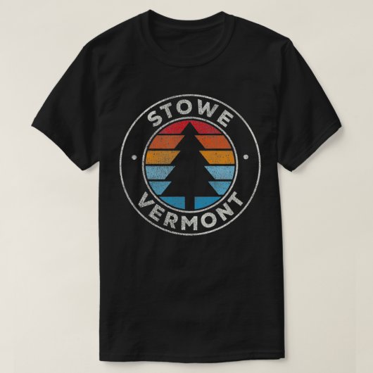 Stowe Vermont VT  grafische Retro 70's T-shirt (Design voorkant)