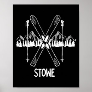 Stowe Vermont Vt Retro Vakantie Skiën Snowboardin Poster