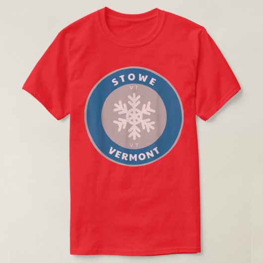 Stowe Vermont VT Winter Snowflake Badge Souve T-shirt (Design voorkant)