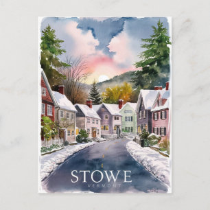 Stowe Vermont waterverf schilderij Briefkaart