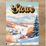 Stowe Vermont Winter Vintage Briefkaart<br><div class="desc">Stowe Winter kunstontwerp met het winterlandschap.</div>