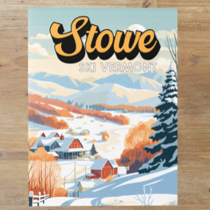 Stowe Vermont Winter Vintage Briefkaart
