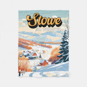 Stowe Vermont Winter Vintage Fleece Deken