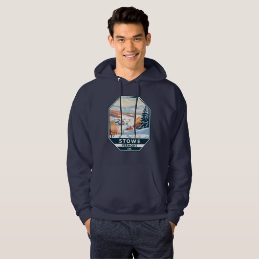 Stowe Vermont Winter Vintage Hoodie (Voorkant volledig)