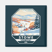 Stowe Vermont Winter Vintage Magneet (Voorkant)