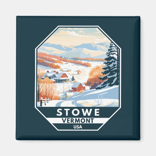Stowe Vermont Winter Vintage Magneet (Voorkant)