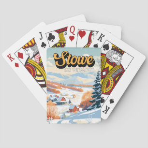 Stowe Vermont Winter Vintage Pokerkaarten