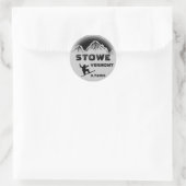 Stowe Vermont zwart grijs snowboard kunst stickers (Tas)