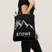 Stowe Vermont Zwarte Schoudertas Tote Bag (Dichtbij)