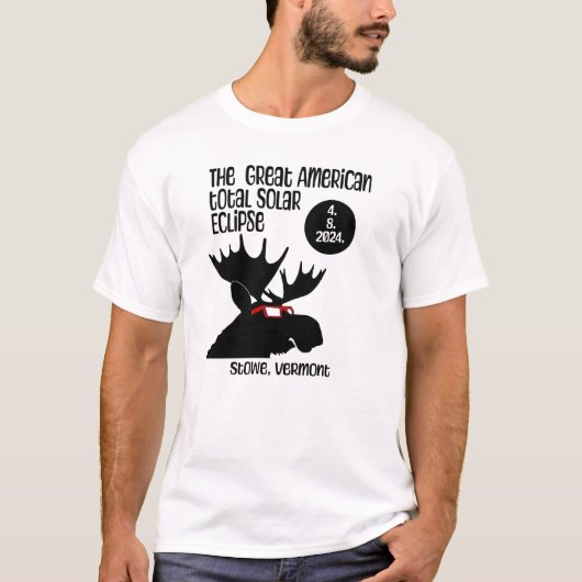 Stowe, VT Eclipse Moose T-shirt (Voorkant)
