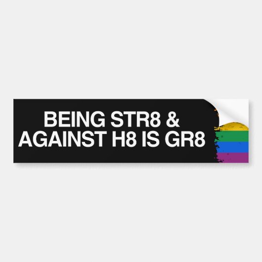 STR8 TEGEN H8 IS GR8 -.png Bumpersticker (Voorkant)