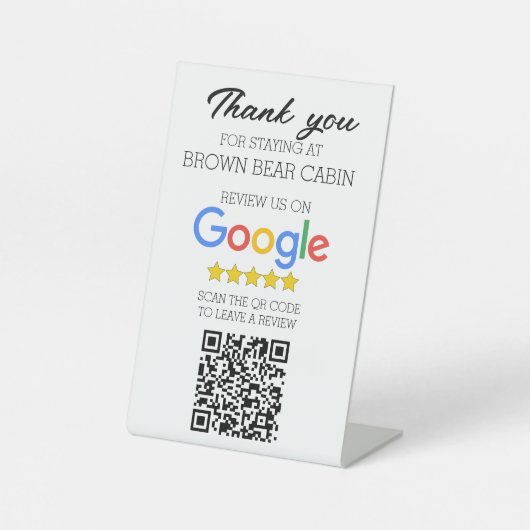 STR Google Review scan QR-code Korte termijn Reclamebord Met Voetstuk (Voorkant)