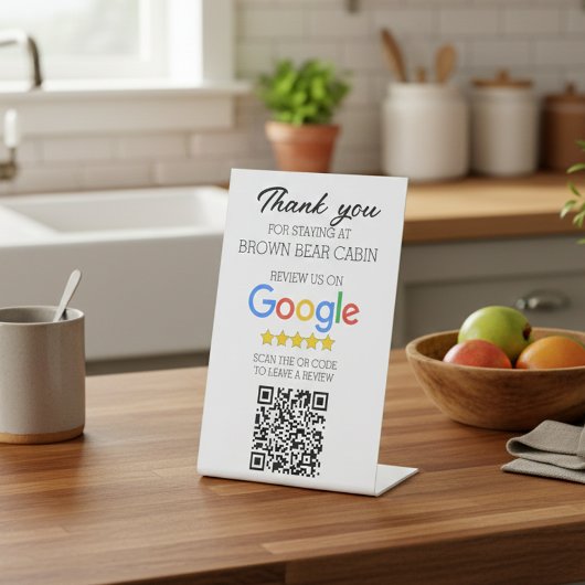 STR Google Review scan QR-code Korte termijn Reclamebord Met Voetstuk