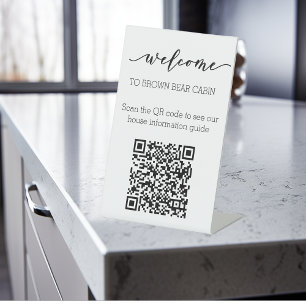 STR Handleiding QR Code Informatiegids Verhuurwoni Reclamebord Met Voetstuk