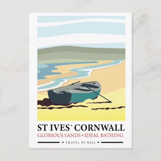 Str. Ives Cornwall nautische reisposter. Briefkaart (Voorkant)