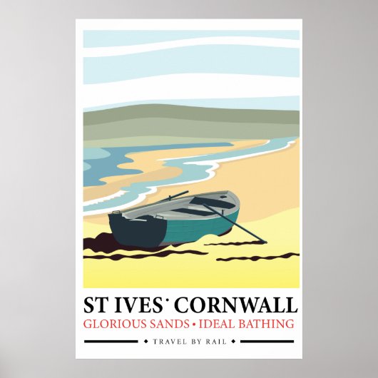Str. Ives Cornwall nautische reisposter. Poster (Voorkant)