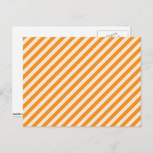 [STR-OR-1] Sinaasappel en witte snoepriet gestript Briefkaart (Voorkant / Achterkant)