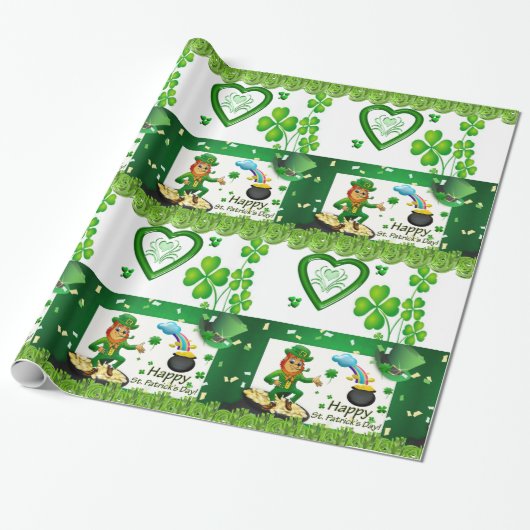 Str. Patrick's Day Wrapping Paper Cadeaupapier (Uitgerold)
