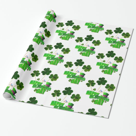 Str. Patrick's Day Wrapping Paper Cadeaupapier (Uitgerold)