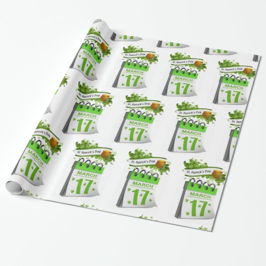 Str. Patrick's Day Wrapping Paper Cadeaupapier (Uitgerold)