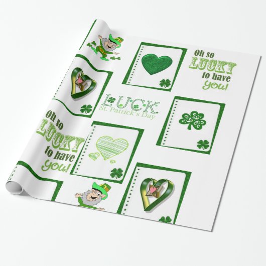Str. Patrick's Day Wrapping Paper Cadeaupapier (Uitgerold)
