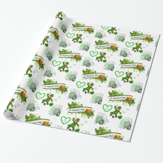 Str. Patrick's Day Wrapping Paper Cadeaupapier (Uitgerold)