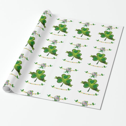 Str. Patrick's Day Wrapping Paper Cadeaupapier (Uitgerold)