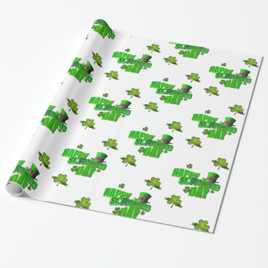 Str. Patrick's Day Wrapping Paper Cadeaupapier (Uitgerold)