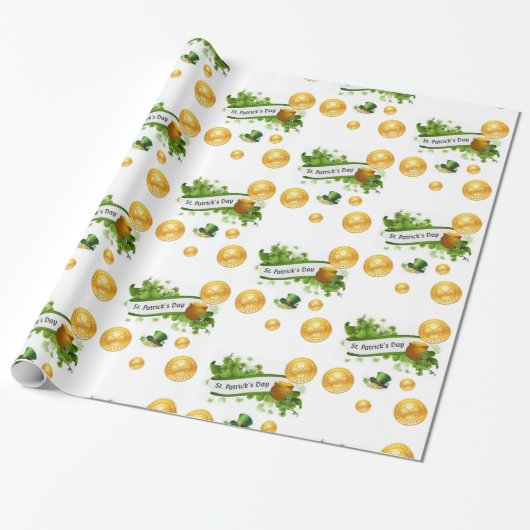 Str. Patrick's Day Wrapping Paper Cadeaupapier (Uitgerold)