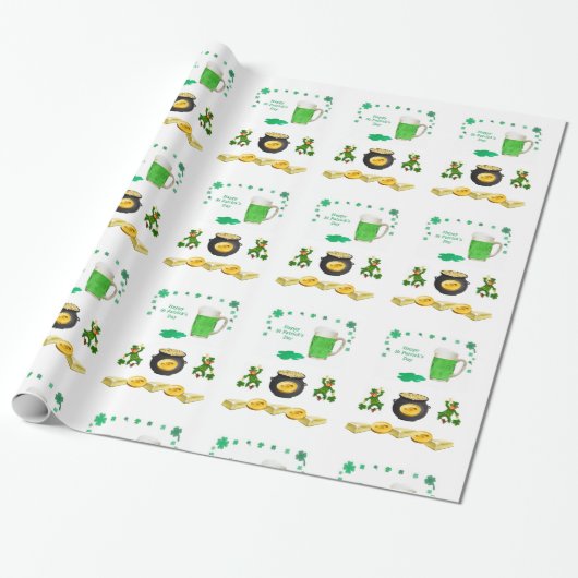 Str. Patrick's Day Wrapping Paper Cadeaupapier (Uitgerold)