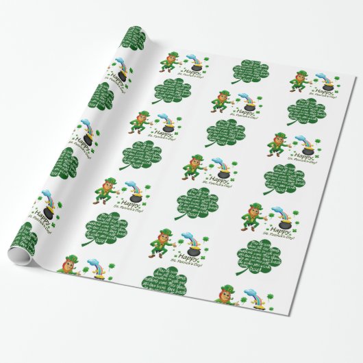 Str. Patrick's Day Wrapping Paper Cadeaupapier (Uitgerold)