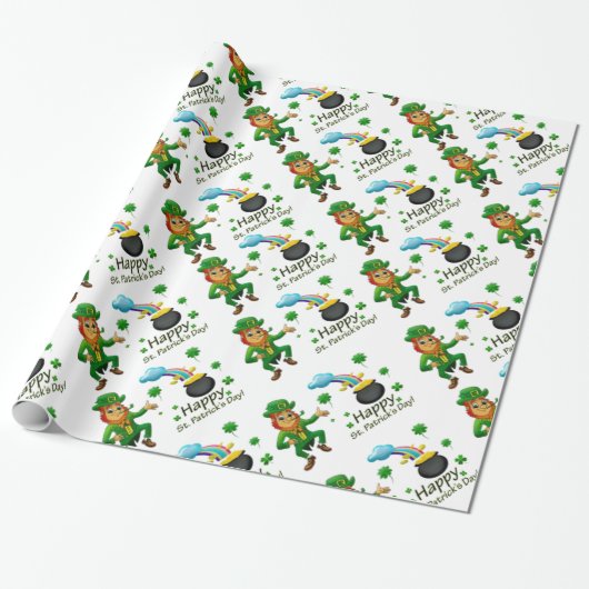 Str. Patrick's Day Wrapping Paper Cadeaupapier (Uitgerold)